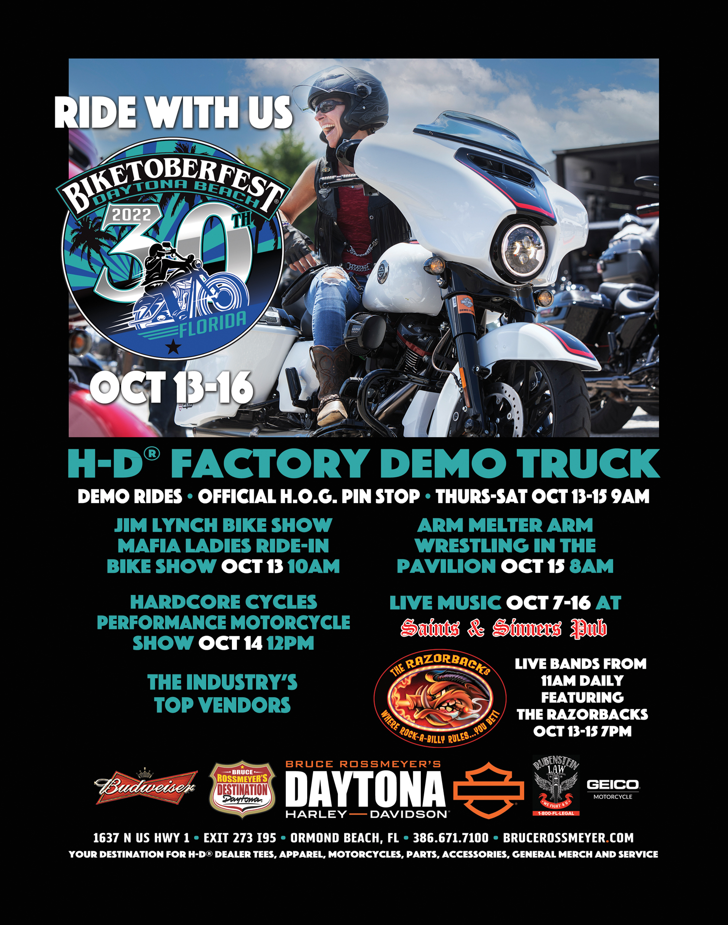 Biketoberfest Teddy Morse's Daytona HarleyDavidson® Ormond Beach